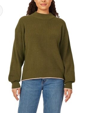 Scotch & Soda Olive Knit Mock Cowl Pullover